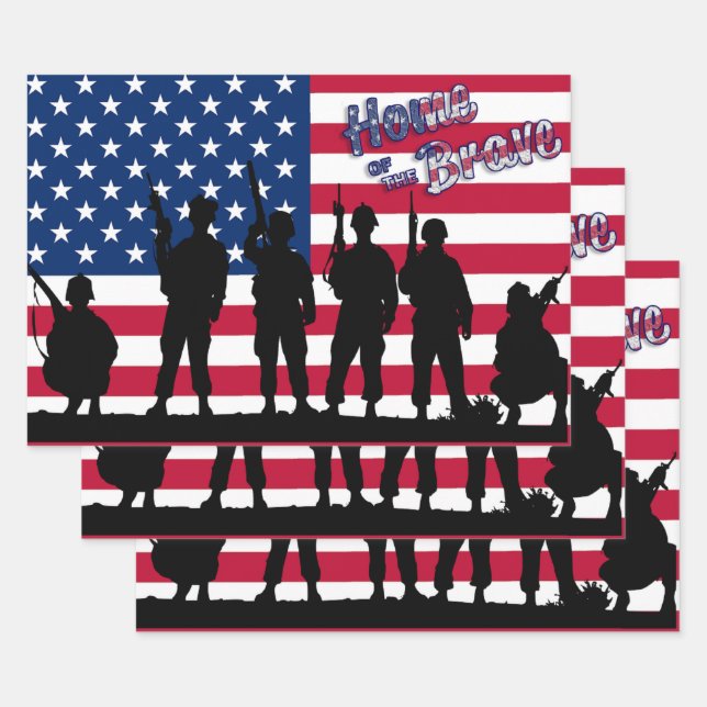 Home of the Brave Wrapping Paper Sheets (Set)