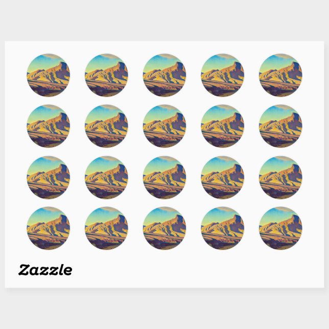 Home of the Desert Rat by Maynard Dixon Classic Round Sticker (Sheet)