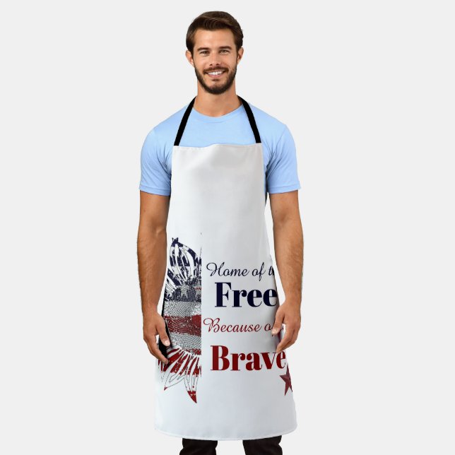 Home of the free because of the brave,   apron (Worn)
