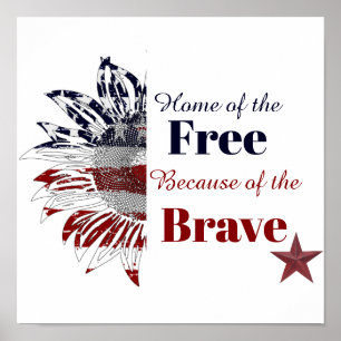 Home of the free because of the brave,   poster