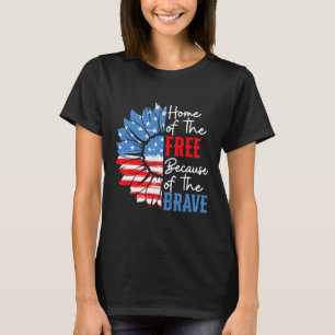 Home Of The Free Because Of The Brave Sunflower 4t T-Shirt