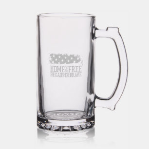 Home of the Free Because of the Brave US Flag Stein