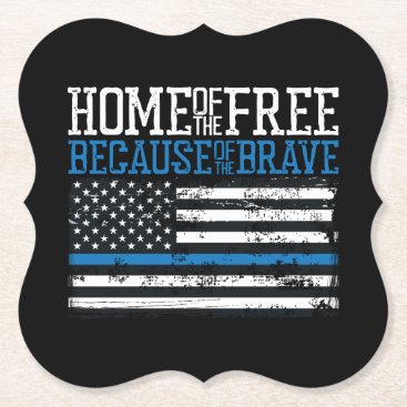 Home of the free because of the brave USA Flag Paper Coaster Home of the free because of the brave USA Flag Paper Coaster