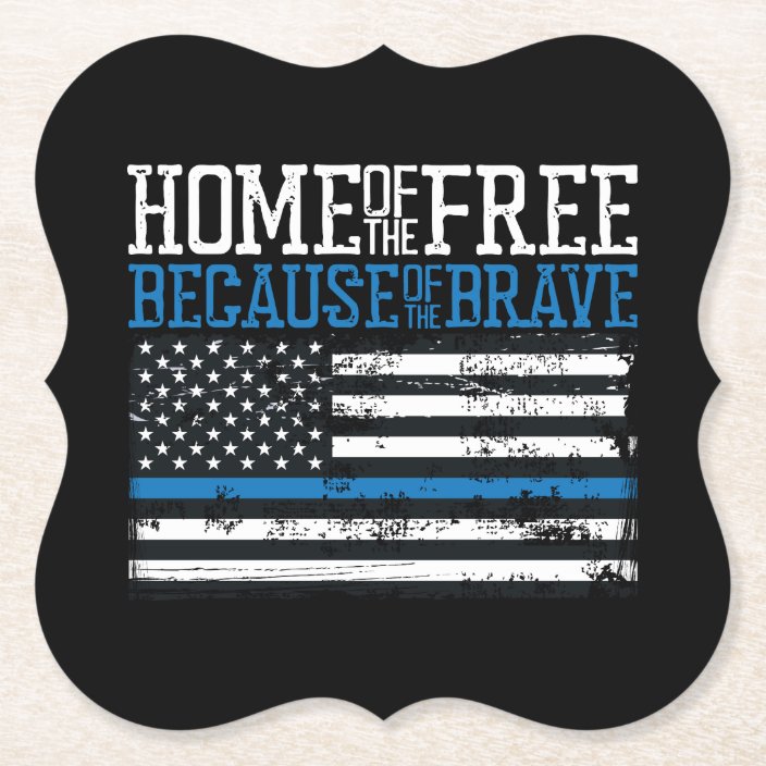 home of the free because of the brave desk flag