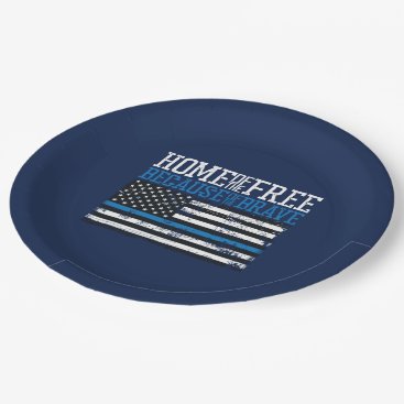 Home of the free because of the brave USA Flag Paper Plate Home of the free because of the brave USA Flag Paper Plate