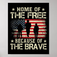 Home Of The Free Because Of The Brave Usa Flag