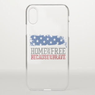 Home of the free because of the brave USA Flag iPhone X Case