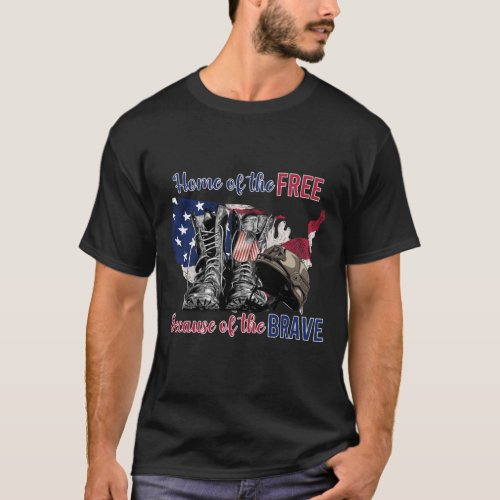   Home Of The Free Shirt Because Of The Brave Sh T_Shirt