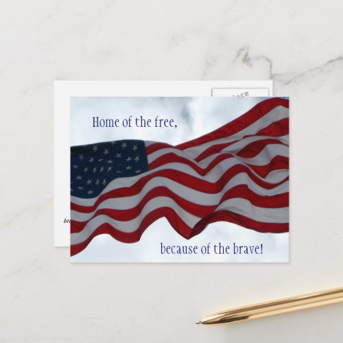 Home of the free  Veterans Day Postcard