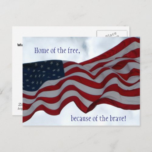 Home of the free  Veterans Day Postcard