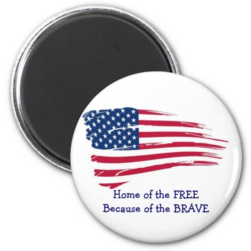 Home of the Free Wavy Flag Magnet