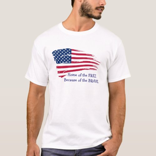 Home of the Free Wavy Flag T_Shirt