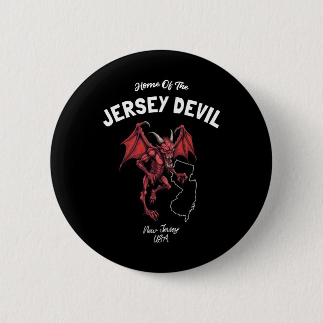 Home Of The Jersey Devil New Jersey Usa Cryptid  Button (Front)