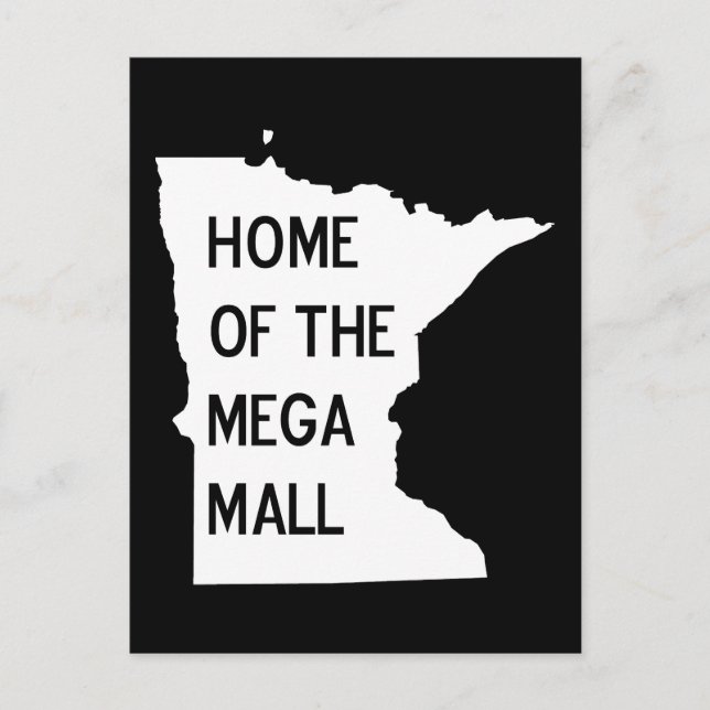 Home of the Mega Mall MN Silhouette Postcard (Front)