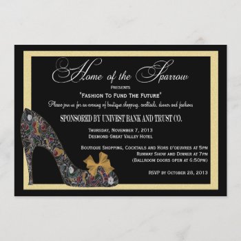 Home Of The Sparrow Fashion Show Reduced Invitation by NightSweatsDiva at Zazzle