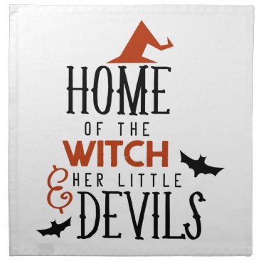 home of the witch and her little devils Halloween Cloth Napkin