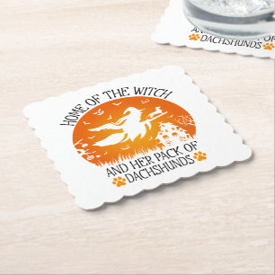 Home Of The Witch And Her Pack Of Dachshunds Cool Paper Coaster
