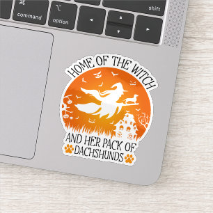 Home Of The Witch And Her Pack Of Dachshunds Cool Sticker