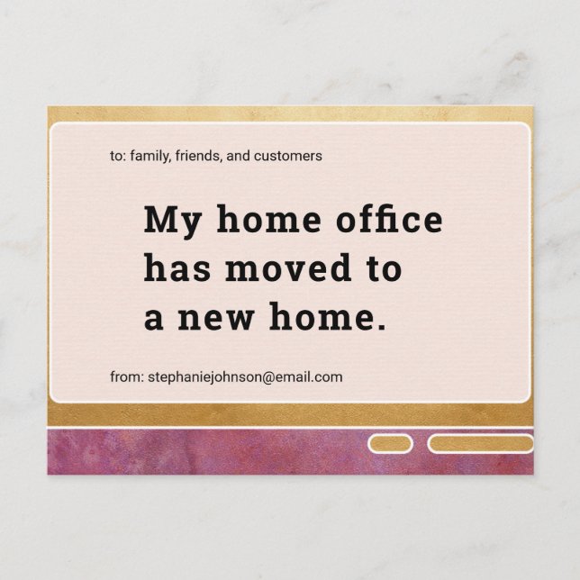 Home Office New Address Computer Screen Moving Announcement Postcard (Front)