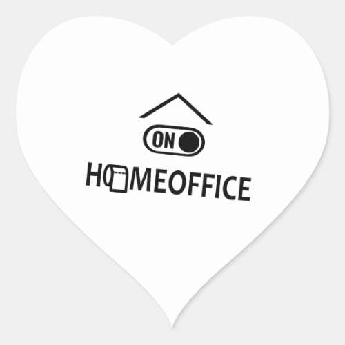 Home office on _ Homeoffice on Heart Sticker