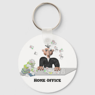 Home Office  , Personalized Button Keychain