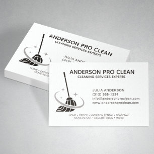 Home & Office Professional Cleaning Service Black Business Card