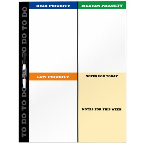 Home office to do list deadlines priority task dry erase board
