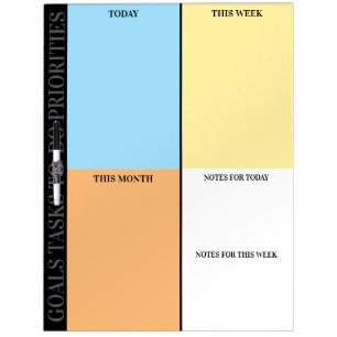 Home office to do list deadlines priority tasks dry erase board