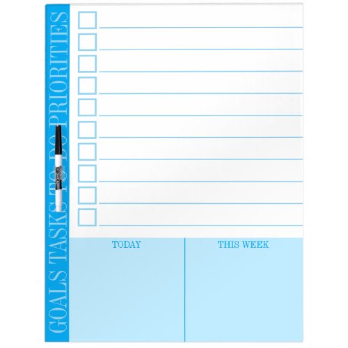 Home office to do list deadlines priority tasks dry erase board