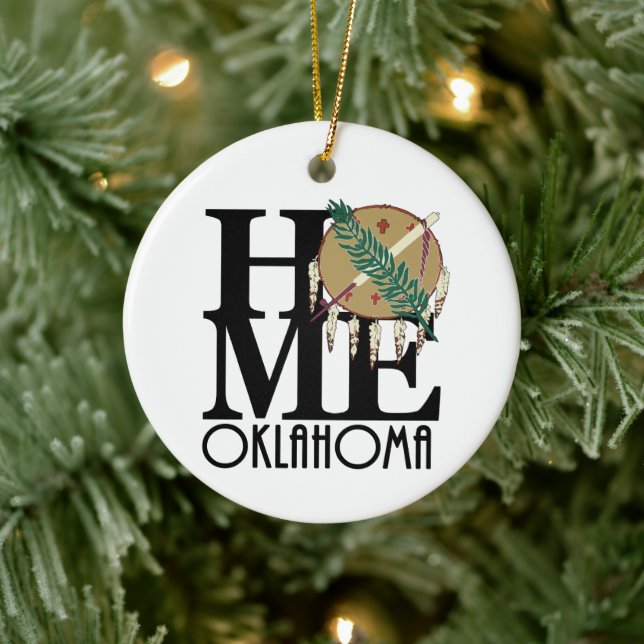 HOME Oklahoma Ceramic Ornament (Tree)