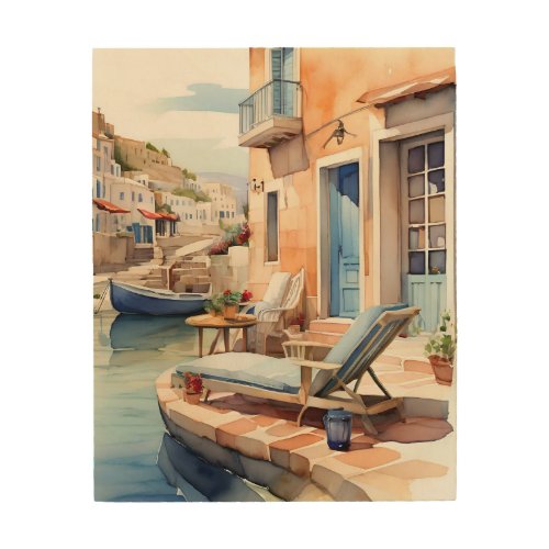 home on the beach in venice wood wall art