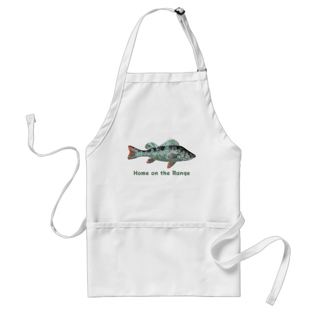 Home on the Fish Seafood Animal Watercolor  Adult Apron (Front)