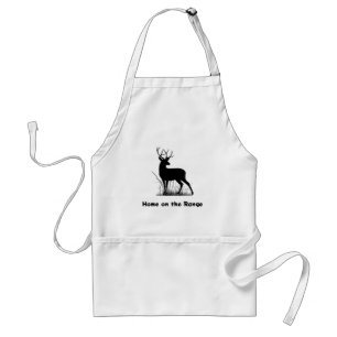 Home on the Range Deer Venison Animal Watercolor  Adult Apron