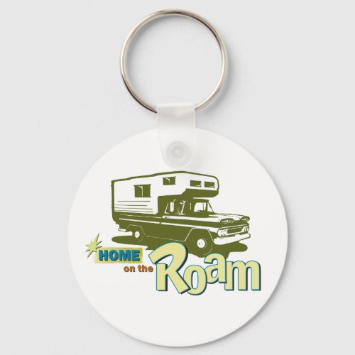 Home on the Roam retro pickup camper truck RV Keychain