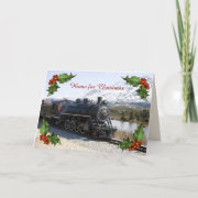 Home on the Train for Christmas Card