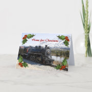 Home on the Train for Christmas Card