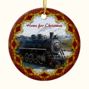 Home on the Train for Christmas Ornament