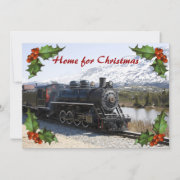 Home on the Train for Christmas Party Invitation