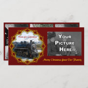 Home on the Train for Christmas Photo Card