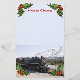 Home on the Train for Christmas Stationery