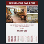 Home or Apartment For Rent Flyer Tear Off Strips<br><div class="desc">Have an apartment or home for rent? Advertise your rental on community bulletin board with this custom printed flyer. This flyer is ready to be customized with three photos and has a spot for your to add a headline, description, rental price, phone number and info on the tear-off strips. Just...</div>