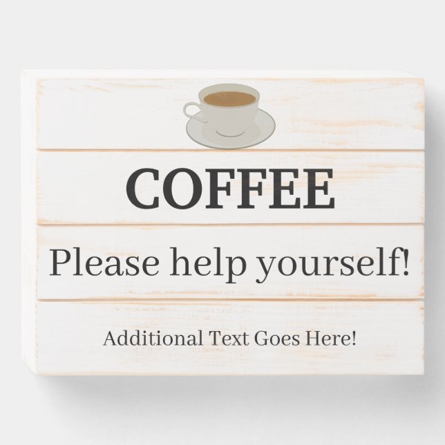 Home or Office Coffee Sign Optional Text (Front Horizontal)