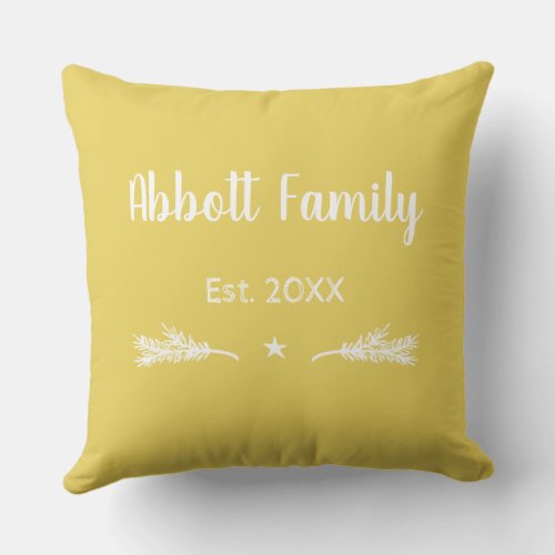 Home or One Your Favorite Quote  Established Date Throw Pillow