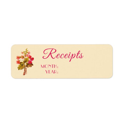 Home Organization Floral Receipt Labels