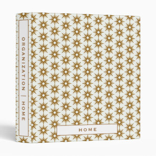 Home Organization   Home   Gold & White Starburst 3 Ring Binder