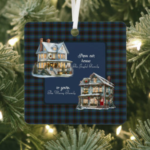 Home Original Scottish Tartan Christmas Metal Ornament
