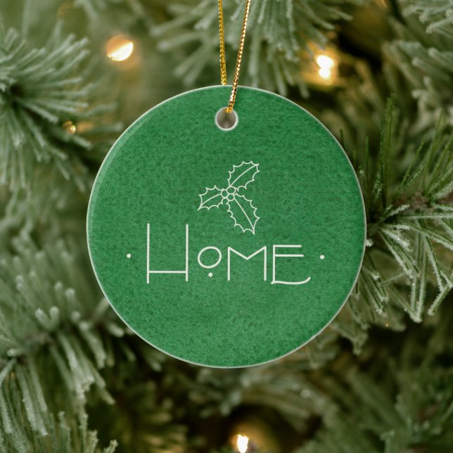HOME Ornament, WITH PERSONALIZED MESSAGE ON BACK  Ceramic Ornament (Tree)