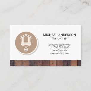 Home Paint Brush Logo Wood Trim Business Card
