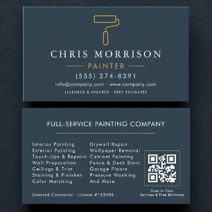 Home Painter Contractor QR Code Business Card
