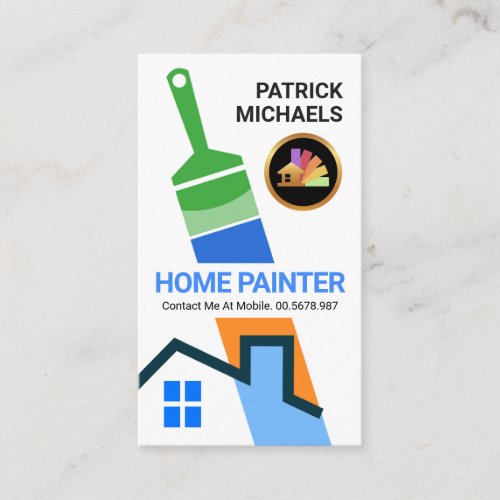 Home Painting Brush Coloring Business Card